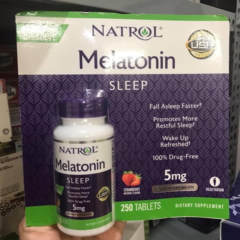 Kẹo ngậm melatonin sleep 5mg 250 viên Của Mỹ