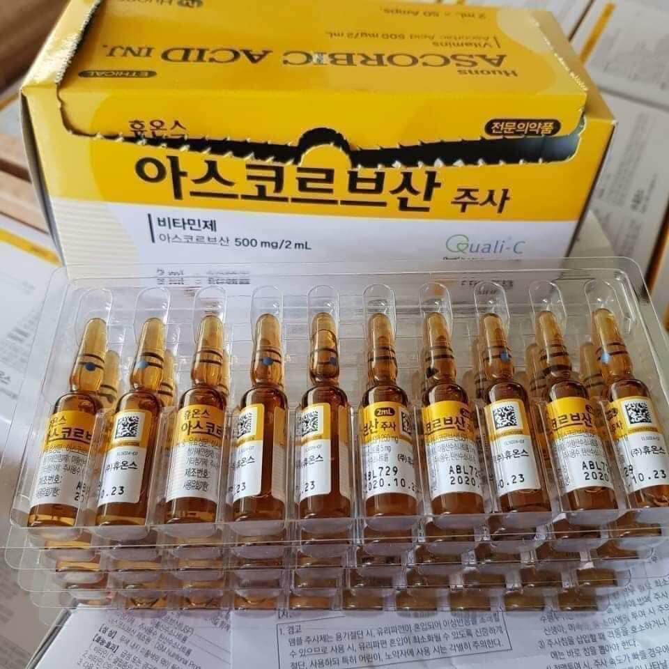 Vitamin C Hàn vỉ 10 ống cấy mix với tảo v.v dùng cho SPA và TMV