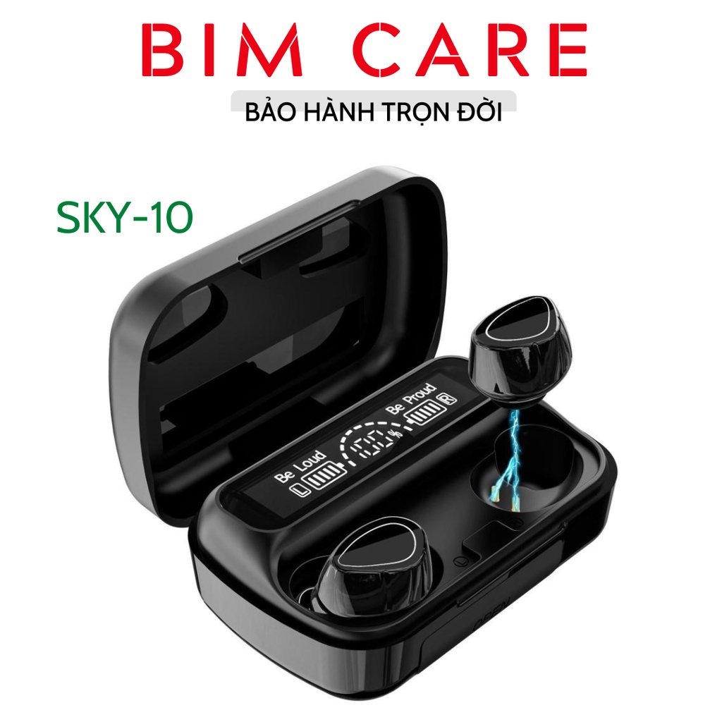 Tai Nghe Bluetooth SKY-10 Gaming, Nghe Nhạc, Pin Trâu, Nút Cảm Ứng Bản Quốc Tế Bimcare