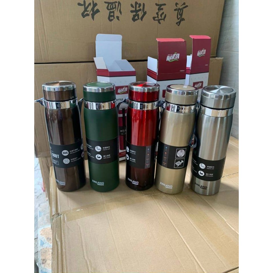 ( CÓ VIDEO 2 VIỀN ) BÌNH GIỮ NHIỆT 1L LOẠI 1 INOX 304 CHỨA 1000ML NƯỚC