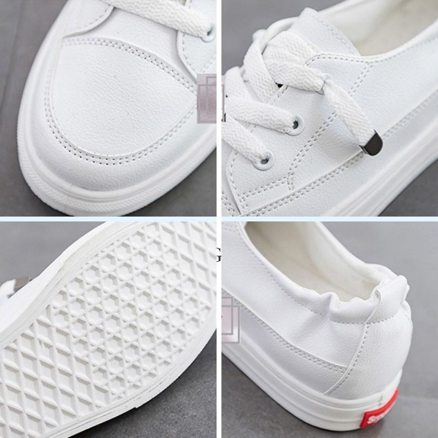 Giày thể thao nữ đế bằng giày nữ giá rẻ trắng đen slipon ulzzang cao cấp hot trend AZUKA - C4