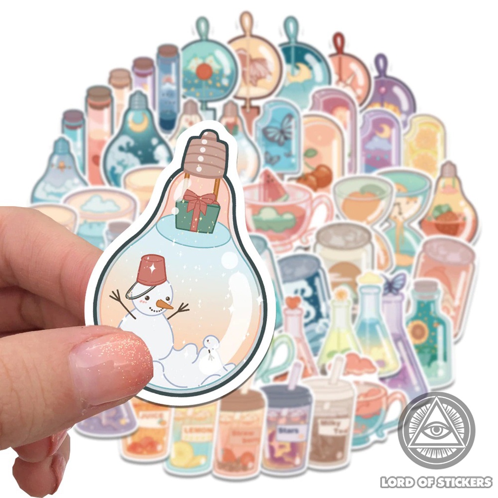 Set 50 Hình Dán Sticker Họa Tiết Nước Ngọt Trà Sữa Cute Dễ Thương Chống Thấm Nước Trang Trí Mũ Bảo Hiểm, Laptop, Sổ