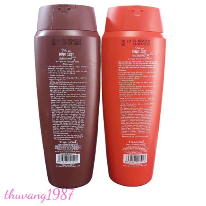 Dầu gội dược liệu Thái Dương 3 200ml