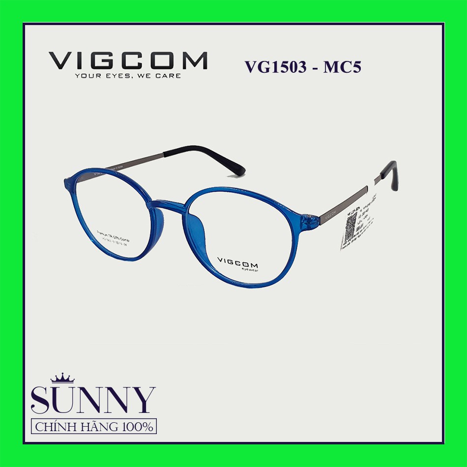 Gọng kính nam nữ thời trang Vigcom VG1503 nhiều màu chính hãng, thiết kế dễ đeo bảo vệ mắt