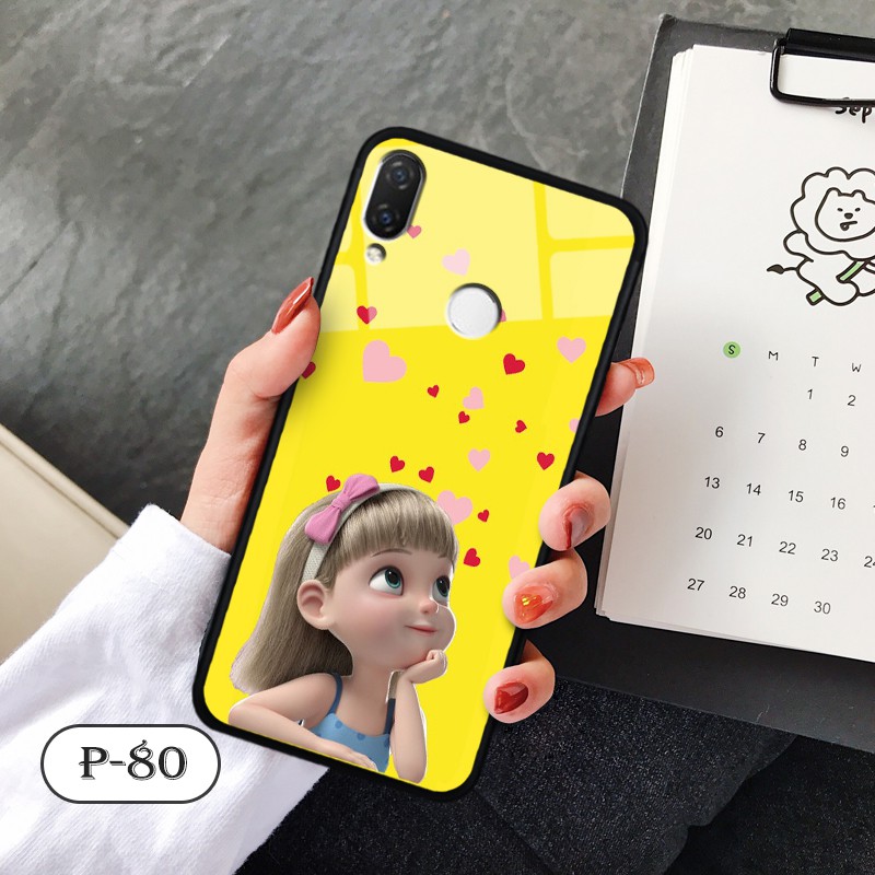 Ốp kính in hình cute Huawei Nova 3e