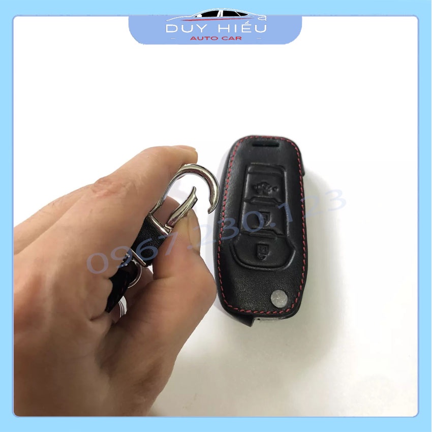 Bao Da Chìa Khóa Ô TÔ FORD RANGER XLS, XLT 2016-2019 Chìa Gập Da Thật