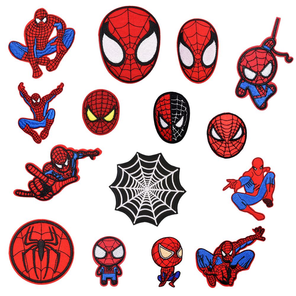Miếng dán ủi quần áo hình hoạt hình Spiderman độc đáo DIY