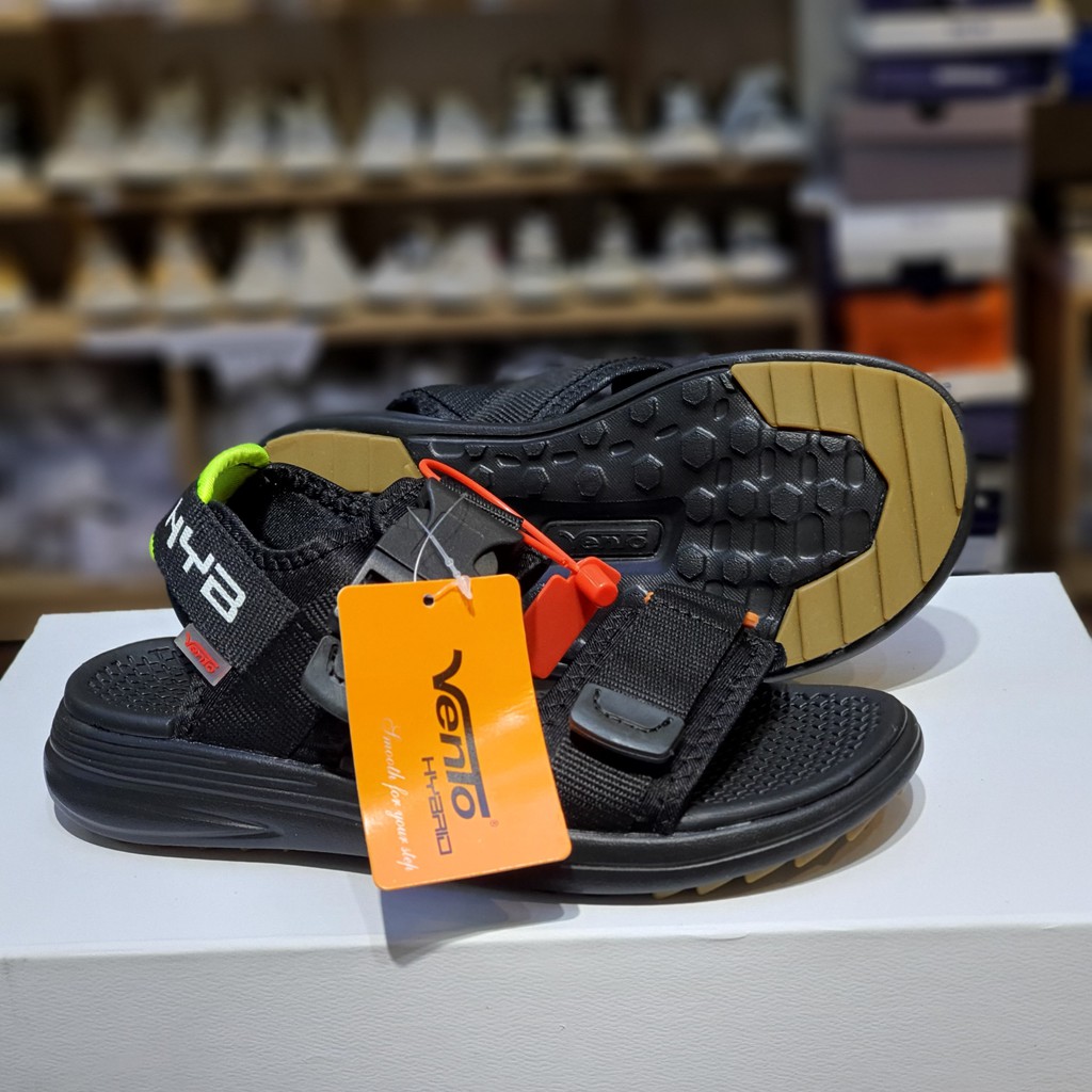 Sandal Vento nam nữ SD-NB38 Black Green (Đen) - sandal đế bằng thời trang, chất liệu bền, nhẹ êm