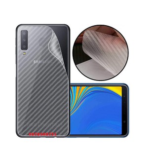 Miếng dán mặt lưng Galaxy A7 2018 vân carbon trong suốt - chống vân tay