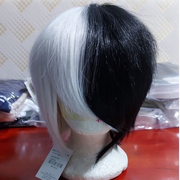 Wig/tóc giả cơ bản nam xù cosplay trắng đen bạc xám vàng nâu