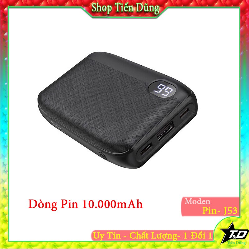 SẠC DỰ PHÒNG HOCO 10000mAh J53 có 2 cổng USB đèn Led báo pin