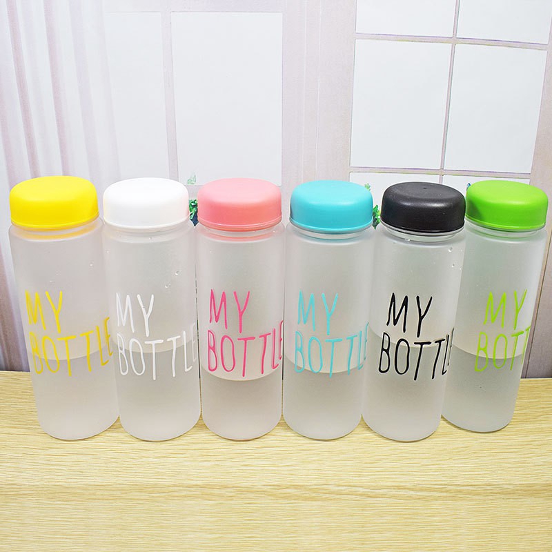 MOLAMGO  Korea My Bottle Portable Plastic Cup Frosted Water Bottle with Cover Large Capacity Leakproof Plastic Cup 500ML