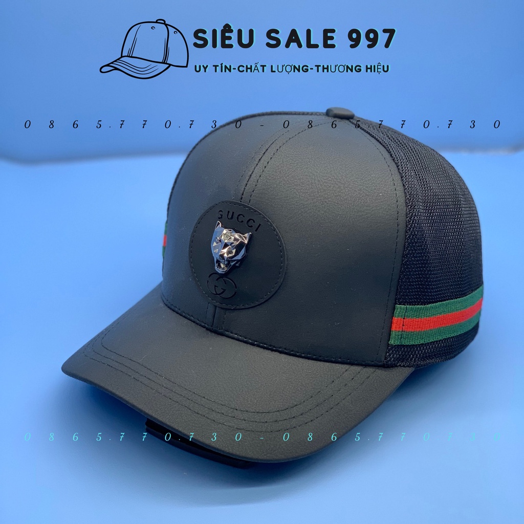 NÓN KẾT GCC CAO CẤP DA PHỐI LƯỚI ĐẦU KIM LOẠI FULL ĐEN SIÊU NGẦU PHONG CÁCH