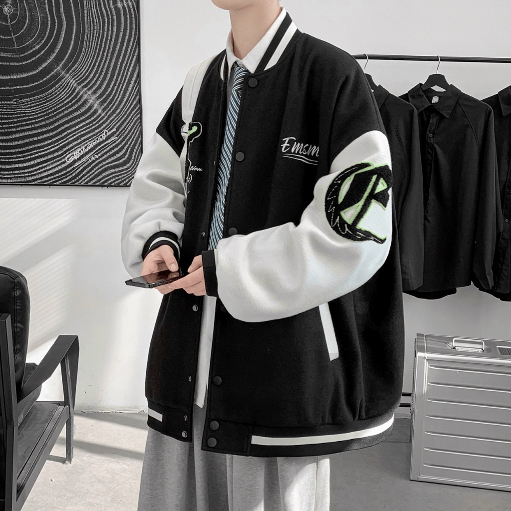 Áo Khoác Nỉ Nam Dây Khóa Kéo Kiểu Dáng Bomber Phong Cách Bóng Chày Hình In Sác Nét Form Rộng Mặc Thoáng Mát [NEW UNISEX]