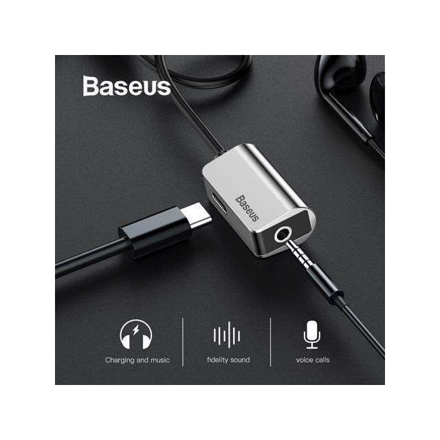 Cáp chuyển Type-C sang Audio 3.5mm + Type-C Baseus L40 - Hàng chính hãng - phukienorange