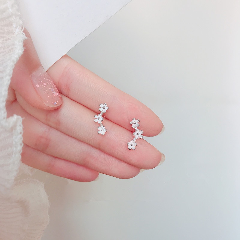 Bông Tai Mạ Bạc 925 Hình Hoa Anh Đào Xinh Xắn