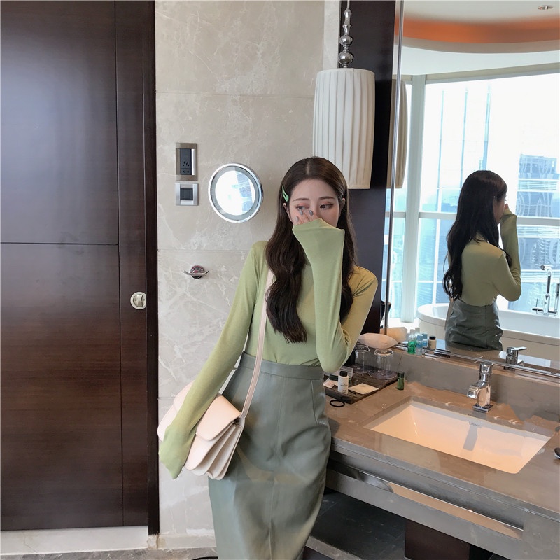 Chân váy da chữ A dáng dài eo cao nhiều màu thu đông 2021 - Uri32 | BigBuy360 - bigbuy360.vn