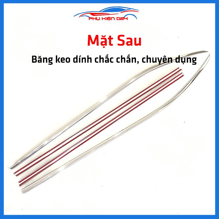 Bộ nẹp viền chân kính cong kính Hyundai Elantra 2016-2019-2020-2021 Inox sáng bóng chuẩn form xe
