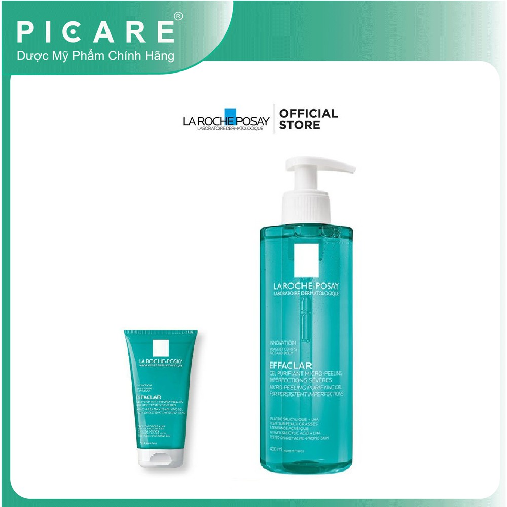 La Roche Posay Gel Rửa Mặt Giảm Mụn Cho Mặt &amp; Toàn Thân Effaclar Micro-Peeling Purifying Gel 50ml