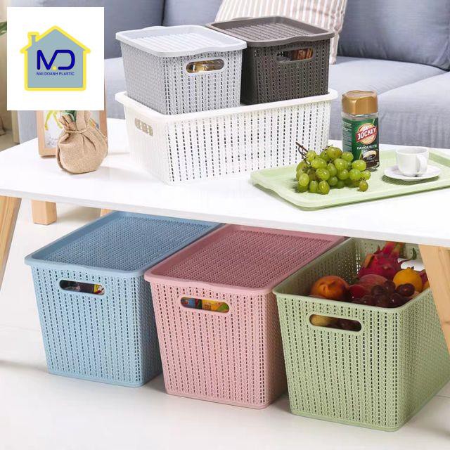 Rổ đựng đồ có nắp kiểu Hàn Quốc