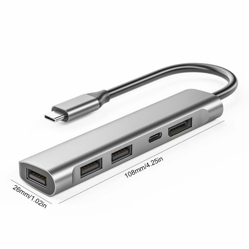Bộ Chia Nhiều Cổng USB 2.0 5 Trong 1 Hub 4K60Hz Type-C Sang PD Cho Máy Tính