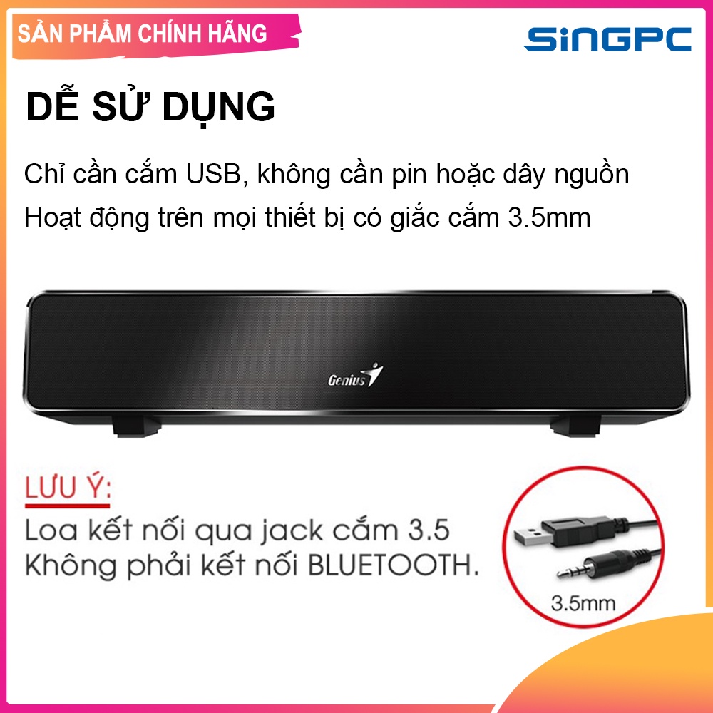 Loa Genius SoundBar 100 Âm Thanh Vòm Sống Động Phong Cách Rạp Phim, Fullbox - Hàng Chính Hãng GENIUS
