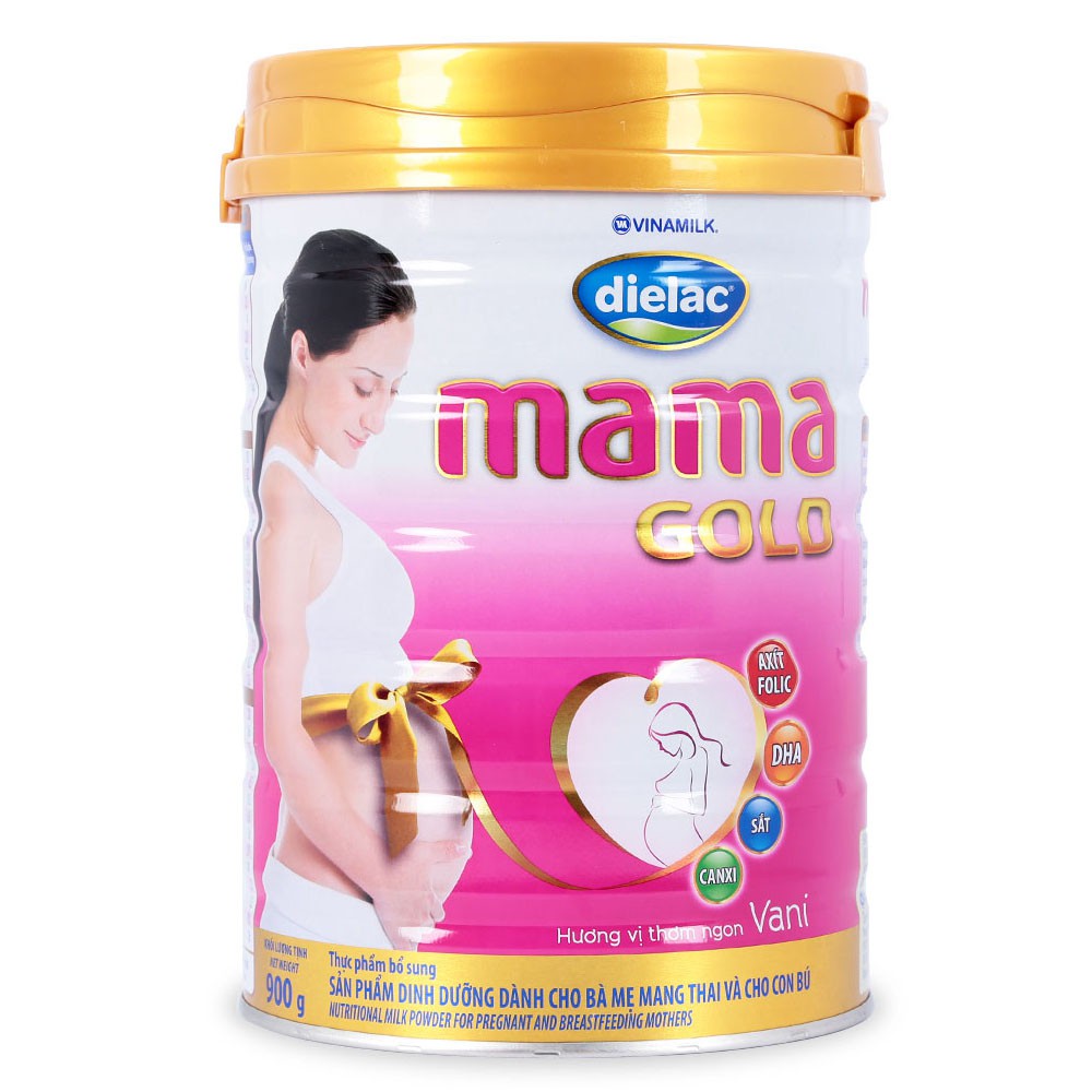 [CHÍNH HÃNG] Sữa Bột Vinamilk Dielac Mama Gold Hương Vani Hộp 900g (Bà mẹ mang thai và cho con bú)