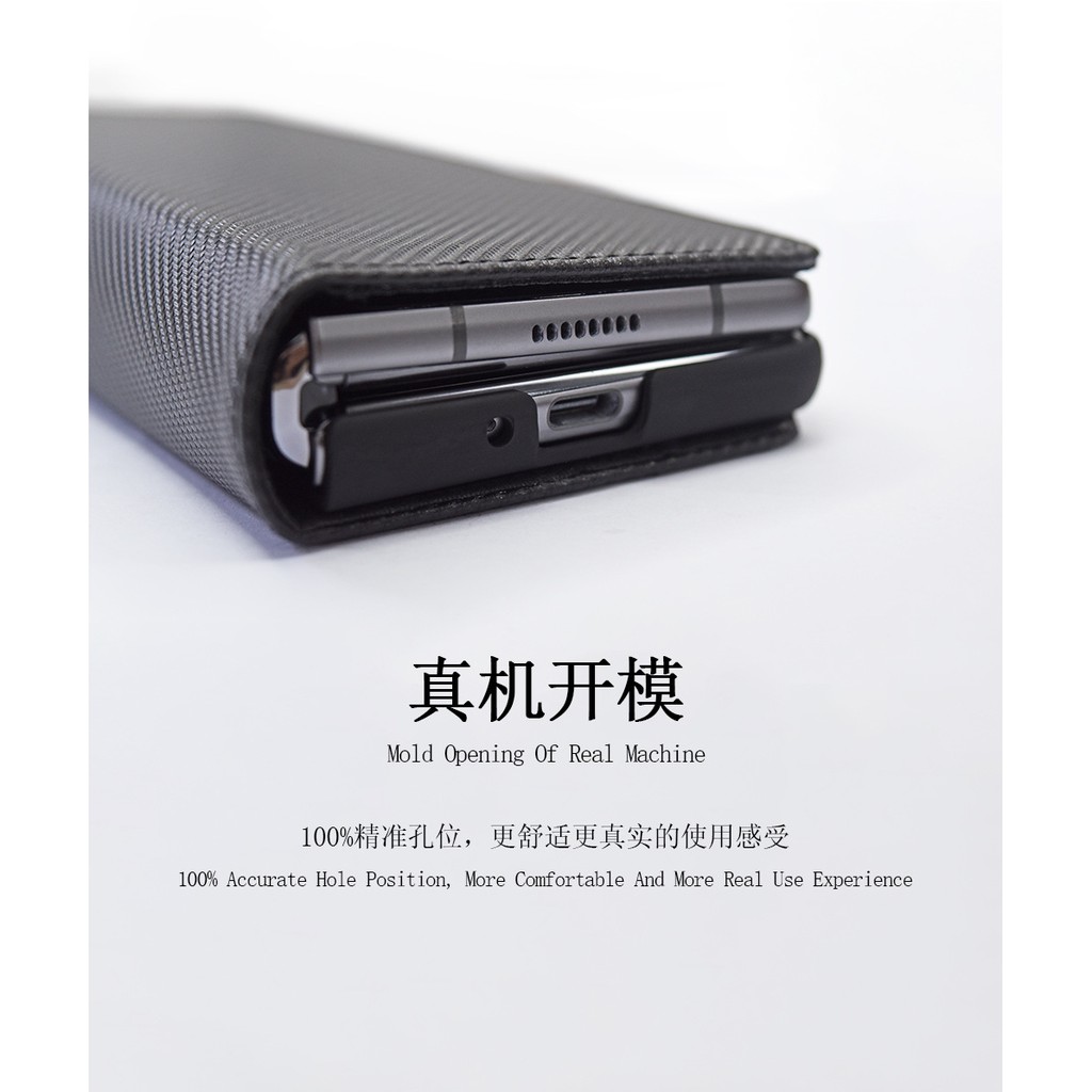 Bao da điện thoại dạng ví có ngăn để thẻ nam châm màu đen dành cho Samsung Galaxy Z Fold 2 5G 2020