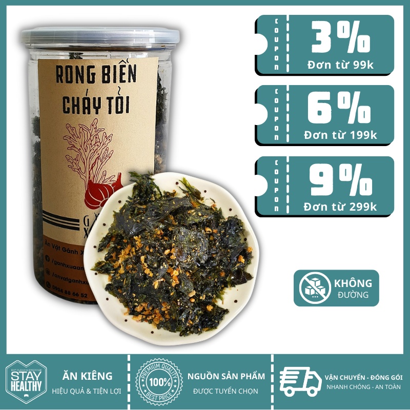 Rong biển cháy tỏi thơm ngon 30g/150g - Ăn vặt Gánh Xưa