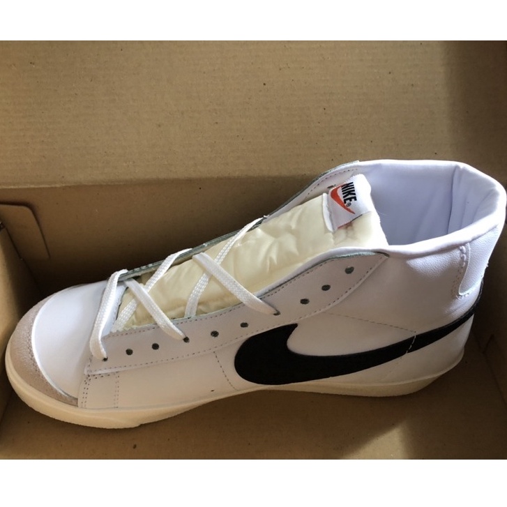 Giày Thể Thao Nike Blazer Mid 77 Vintage  White Black, Giày Sneaker Nam Nữ Blaze Cổ Cao Đen Trắng Full Bill Box