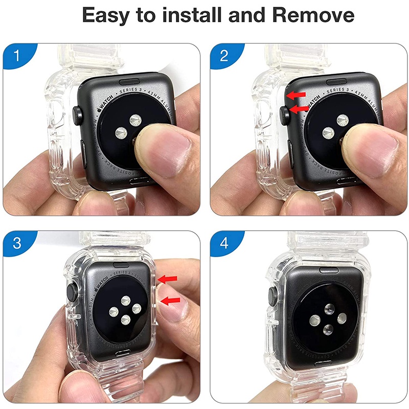 Dây Đeo Thể Thao Bằng TPU Trong Suốt Cho Đồng Hồ Thông Minh Apple Watch iWatch 6 / SE / 5 / 4 / 3 / 2 / 1