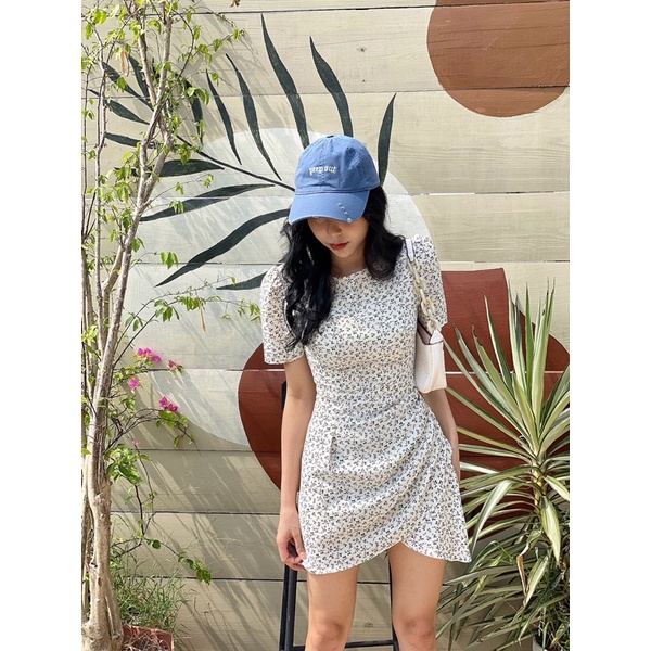 Đầm giao vạt tay bồng nhẹ hoạ tiết hoa nhí - Annie dress