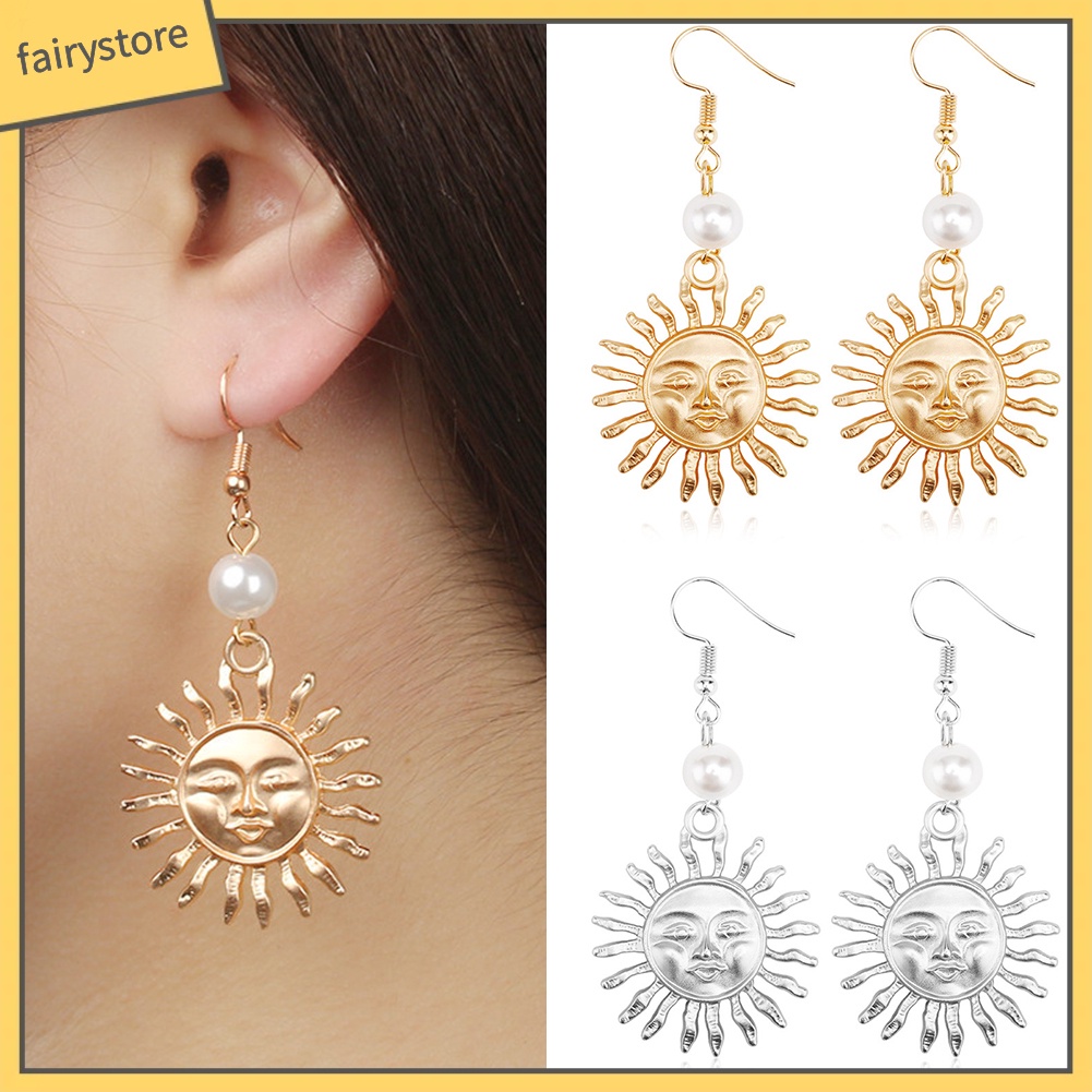 Hoa tai kiểu dáng mặt trời mỉm cười thời trang cá tính