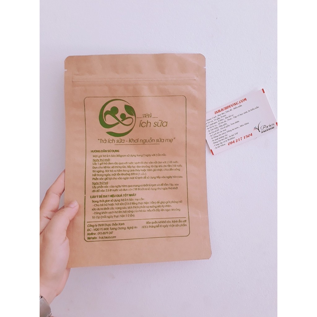 túi zipper kraft ko có cửa số- In Bạch Dương