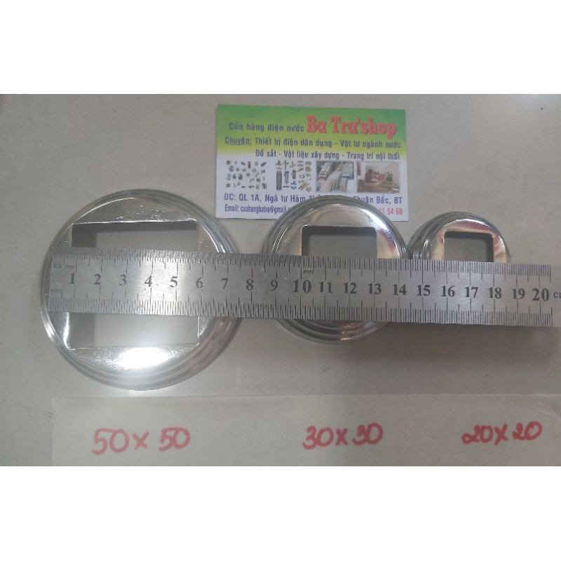 Chụp chân trụ inox 20x20 tròn gắn trụ lang cang cầu thang