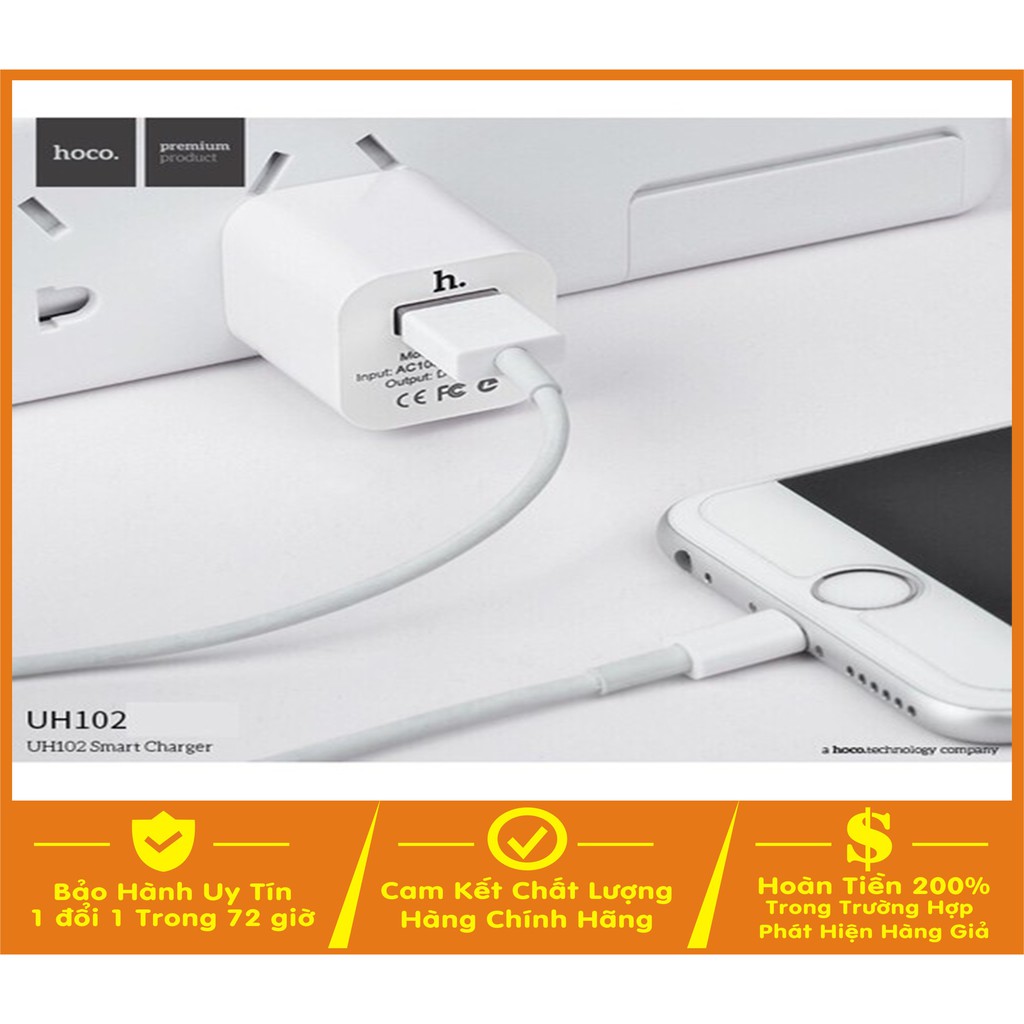 Củ sạc iPhone Hoco UH102 Chính Hãng Hỗ trợ sạc nhanh Cho IPad Pin Sạc Dự Phòng Cáp Sạc Tai nghe Bluetooth Airpods