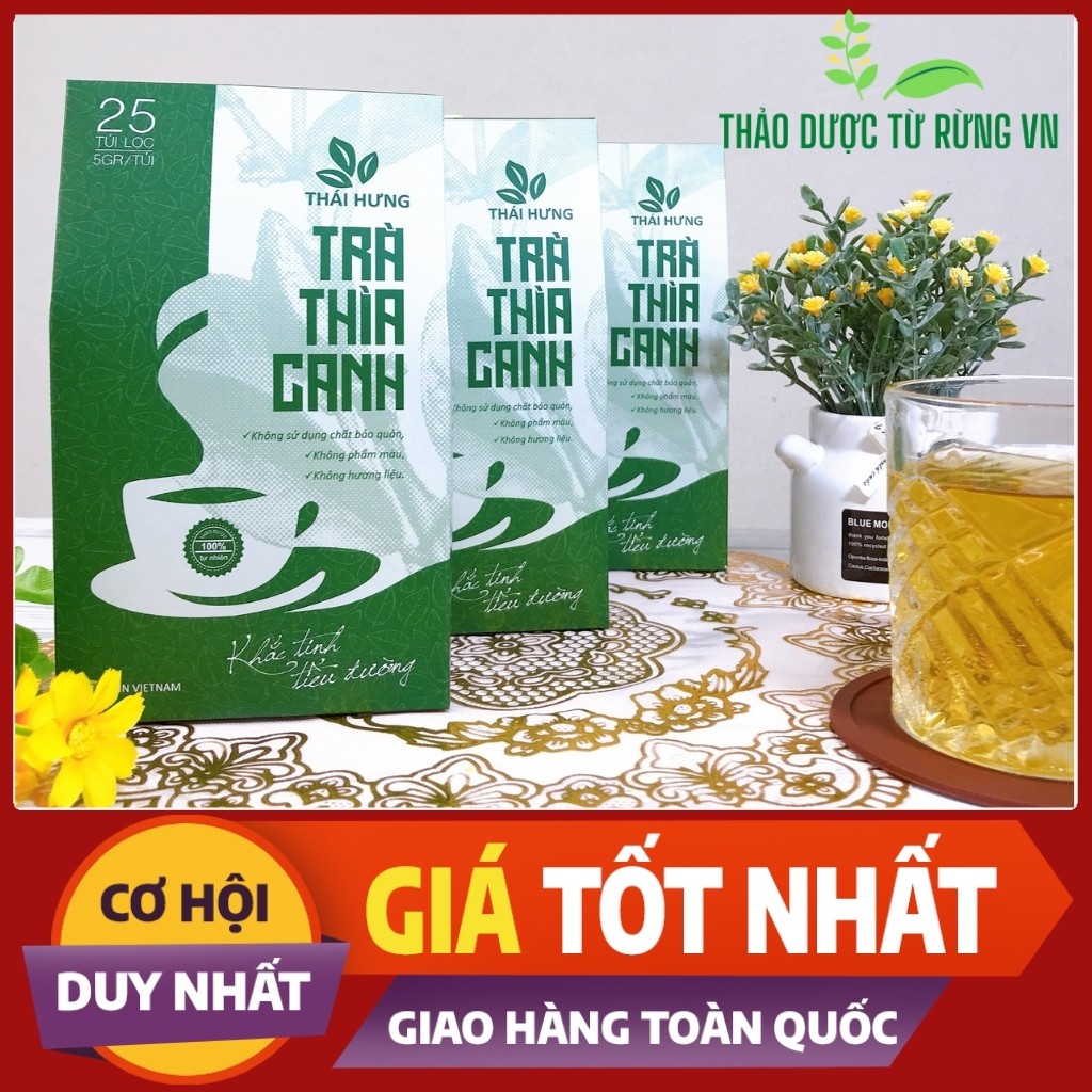 [Combo 03] Dây Thìa Canh - Trà Thìa Canh Thái Hưng Chiết Xuất Từ Dây Thìa Canh, Lá Khổ Qua Rừng 3 hộp 125g 25 gói