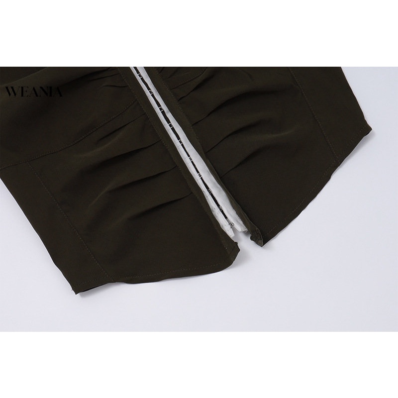 Áo Sơ Mi Dài Tay Phối Xếp Li Phong Cách Retro Dành Cho Nữ