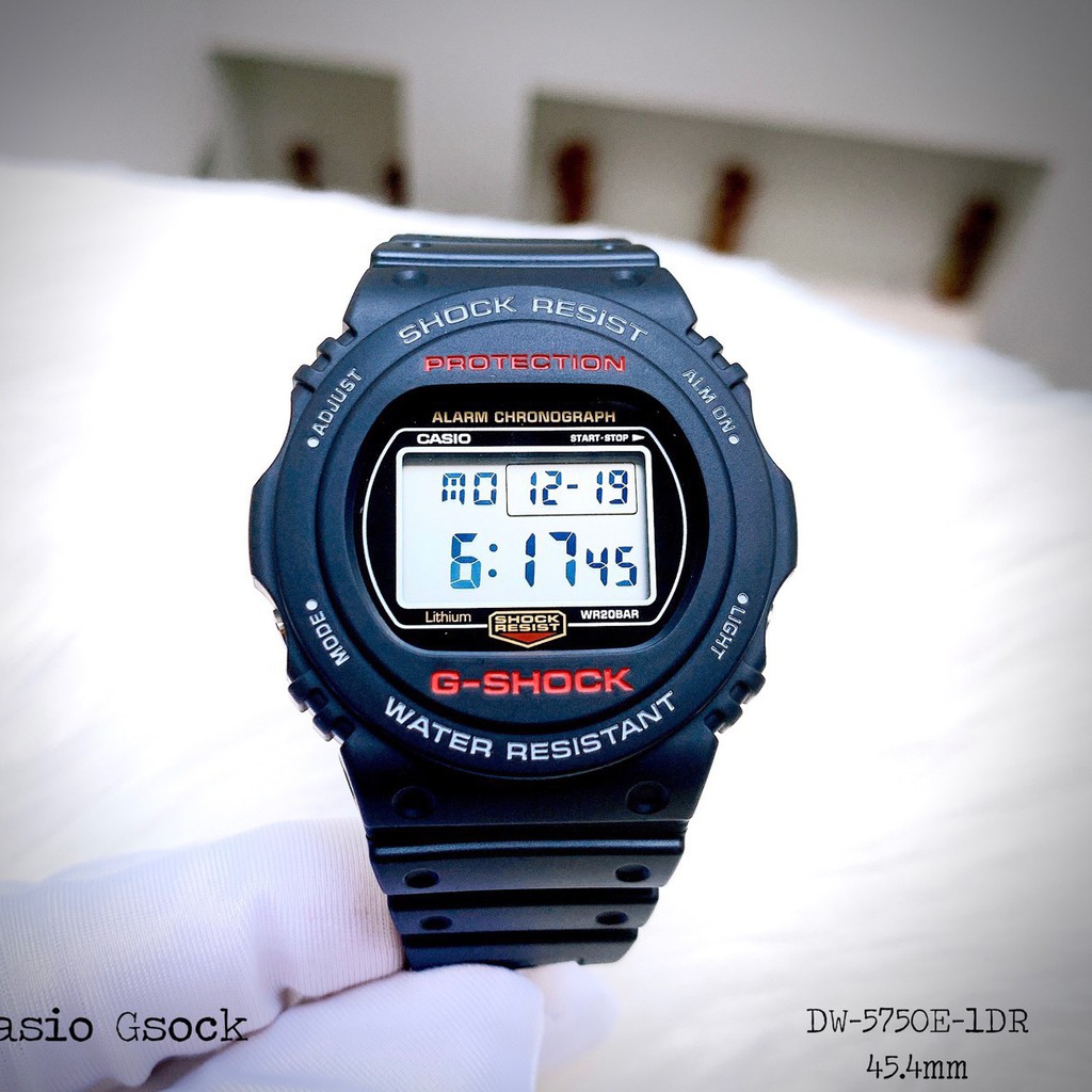 Đồng hồ Nam chính hãng Casio G-Shock DW-5750E-Máy Pin Quartz-Dây nhựa cao cấp-Size 45mm