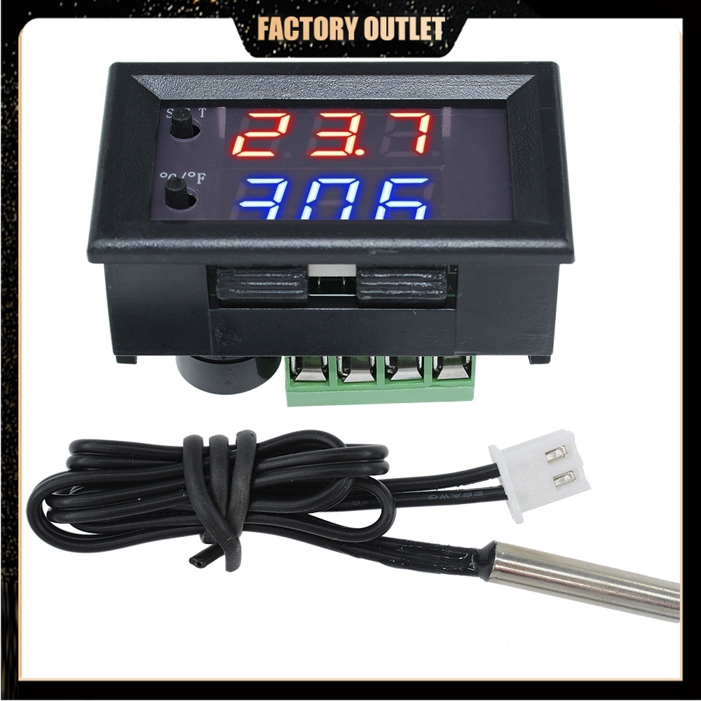 Dây Điện Trở Nhiệt W1209WK 12V 30CM NTC Hiển Thị Đỏ Và Xanh Dương - 50-110°Đầu Ra Rơ Le C