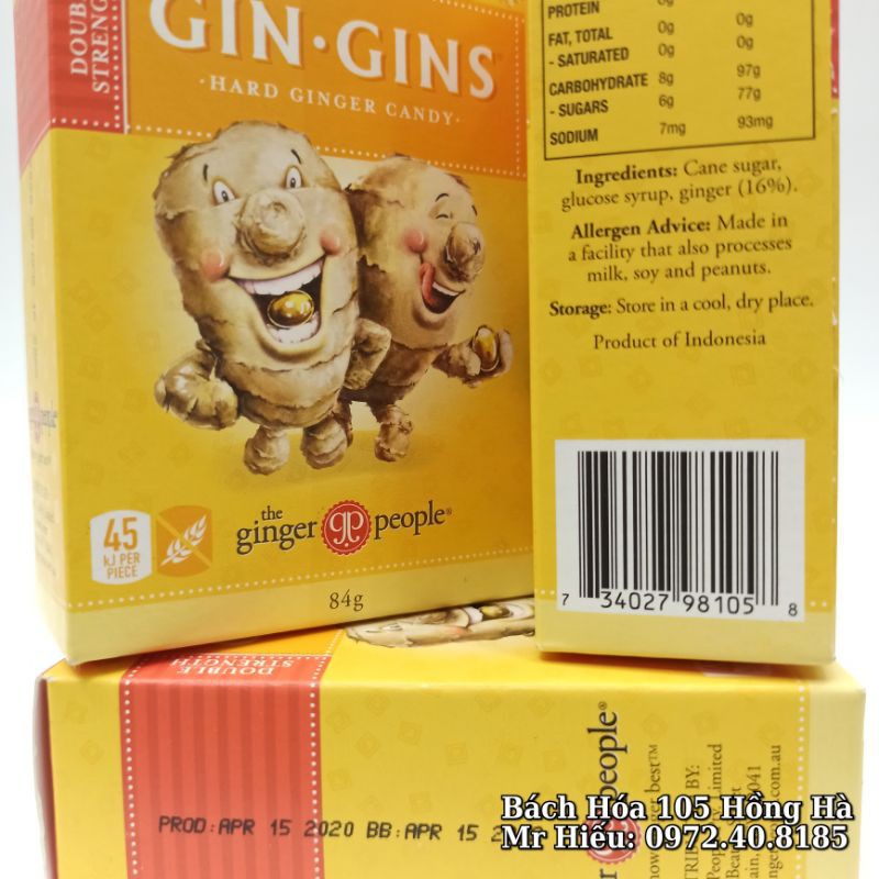 [T4/2022] Kẹo gừng Gin Gins hộp 84g