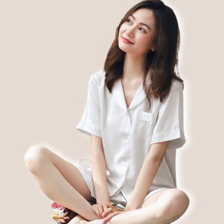 Bộ Pijama Lụa Cộc Tay Nữ Cao Cấp
