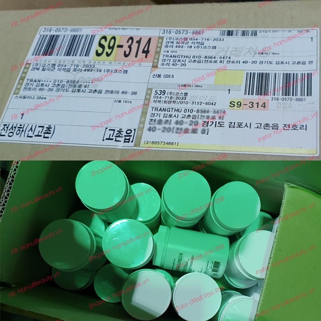 Mặt nạ tảo xoắn RARASKIN Spirulina Powder Modeling Mask Hàn Quốc