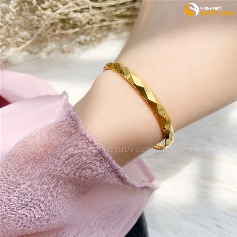 Vòng Tay Nữ Mạ Vàng 18K Cao Cấp Mẫu Họa Tiết LVN004, Lắc Tay Nữ Mạ Vàng Hàn Quốc Cao Cấp, Sành Điệu, Thời Trang