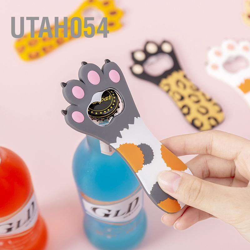 Utah054 Dụng cụ mở chai Cat Paw Đa chức năng Hoạt hình dễ thương Màu sắc sống động Nam châm silicone với nam tủ lạnh cho gia đình
