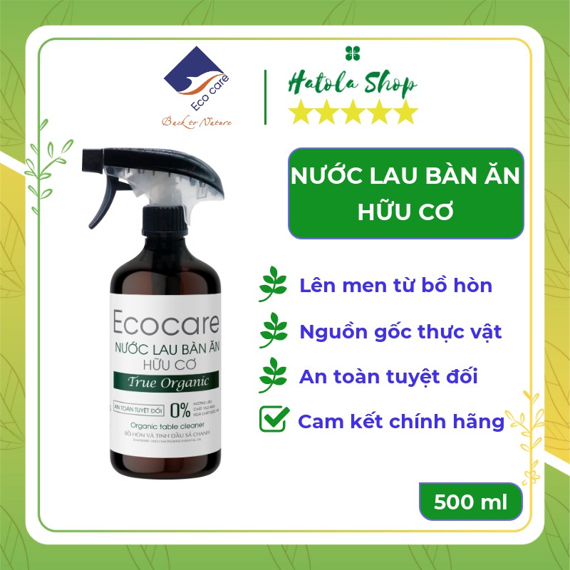 Nước Lau Bàn Ăn hữu cơ Bồ hòn Ecocare 500ml