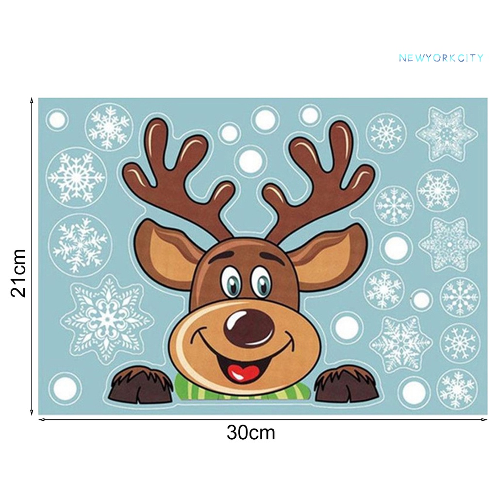 Miếng Dán Cửa Kính Bằng PVC Hai Mặt Chống Nước Hình Bông Tuyết Giáng Sinh
