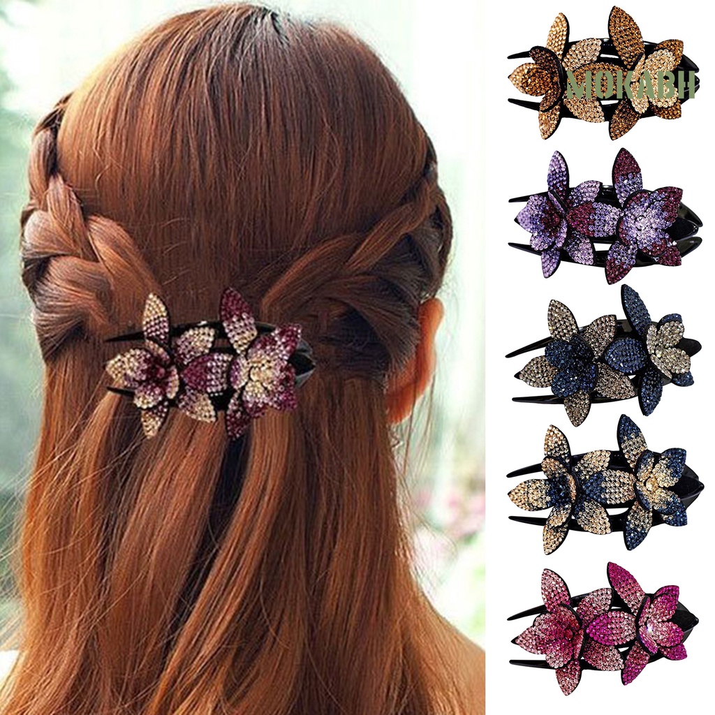 Kẹp Tóc Đính Đá Lấp Lánh Chống Trượt Tiện Dụng