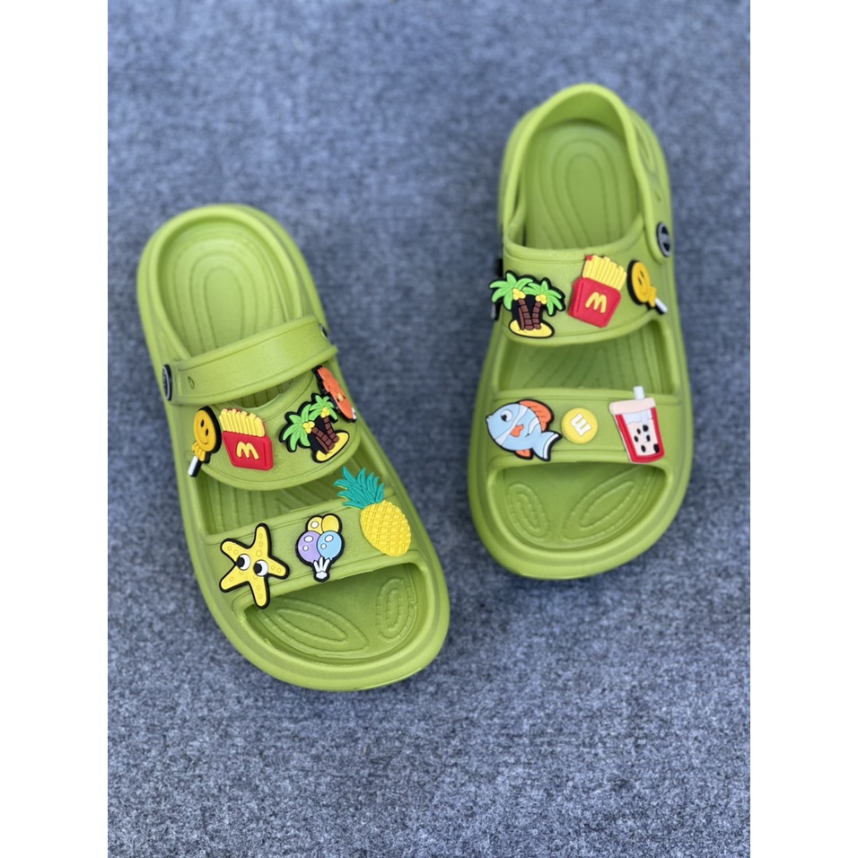 Dép sandal nữ,Dép đi học đi chơi, đi nước thoải mái nhựa dẻo đế cao  KO KÈM STICKER
