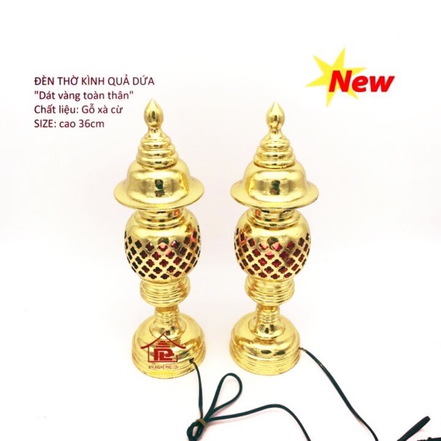 Đèn thờ gỗ,dát vàng